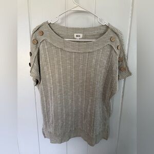BKE Beige Striped Sweater with Button Details XS
